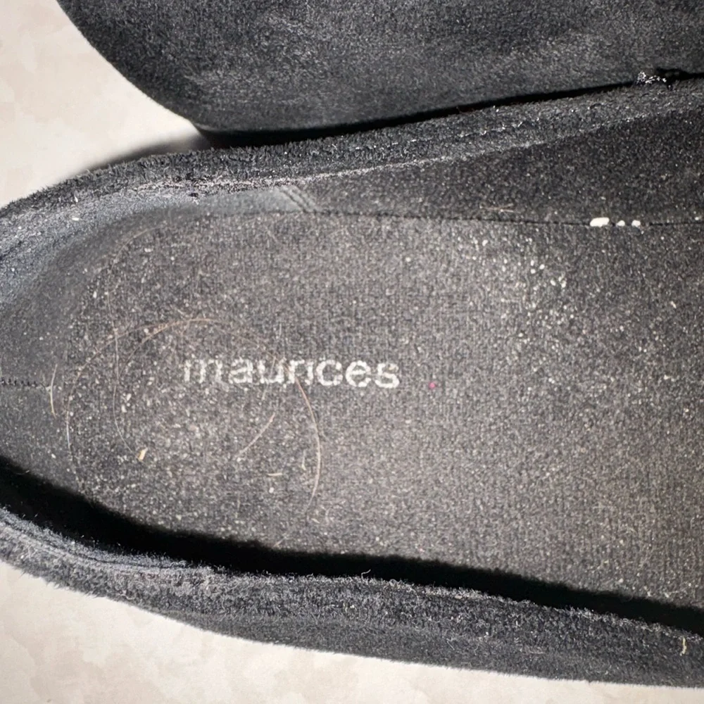 Maurices black brushed suede loafers size 11